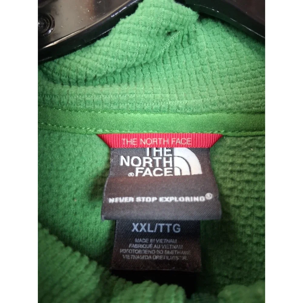 The North Face Mens Jacket 2XL Green Waffle Knit Fleece Windbreaker Gorp Hiking